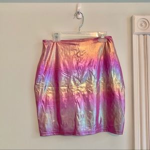 Holographic Purple Pencil Skirt